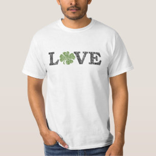 St Patricks Day LOVE with shamrock T-Shirt
