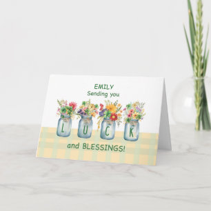 St. Patricks Day Luck and Blessings Wildflowers in Card