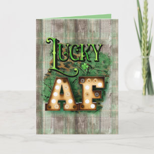 St. Patrick's Day Lucky AF Irish Marquee Lights  Card