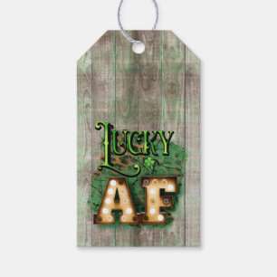 St. Patrick's Day Lucky AF Irish Marquee Lights Gift Tags
