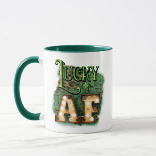 St. Patrick's Day Lucky AF Irish Marquee Lights Mug