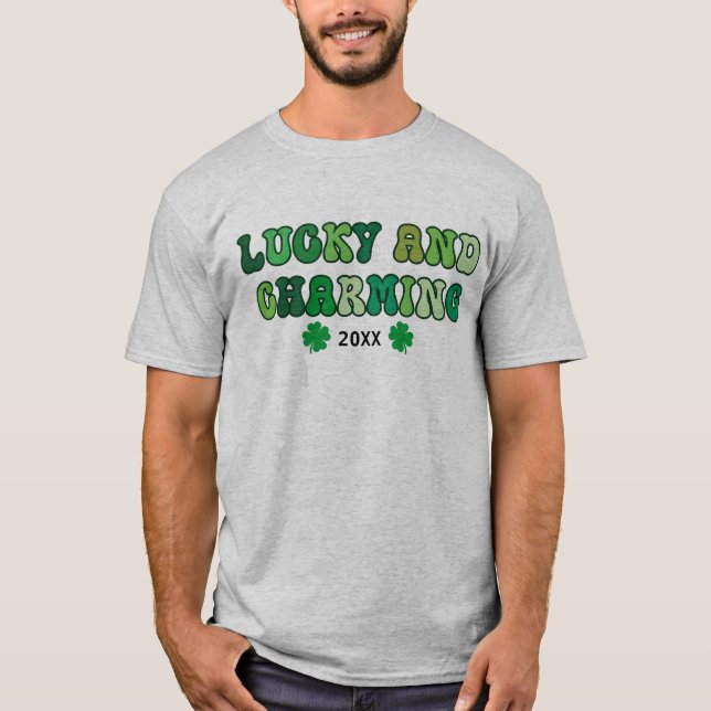 St Patrick's Day Lucky and Charming T-Shirt (Front)