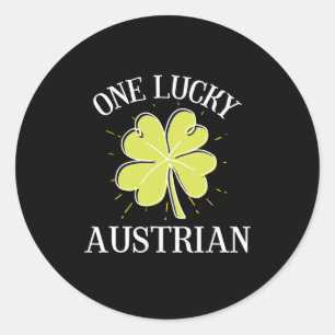 St Patricks Day Lucky Austrian Coach Classic Round Sticker