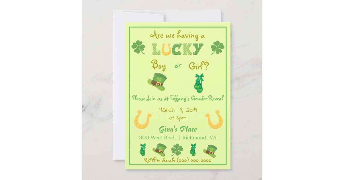 st pattys day gender reveal
