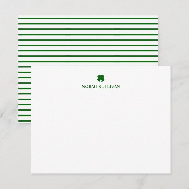  St Patricks Day Lucky Clover Green Irish Card (Front/Back)