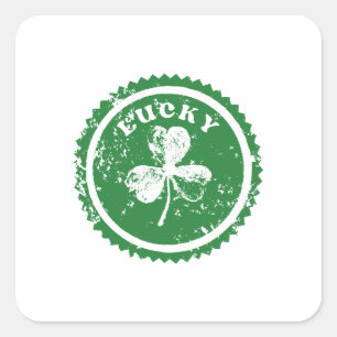 St. Patrick's Day Lucky Clover Square Sticker