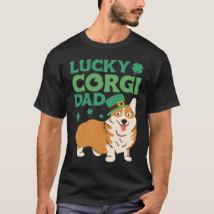 St Patrick's Day Lucky Corgi Dad T-Shirt