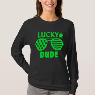 St Patrick's Day Lucky Dude Sunglasses With Shamro T-Shirt