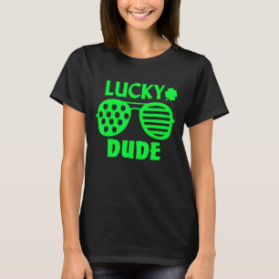 St Patrick's Day Lucky Dude Sunglasses With Shamro T-Shirt