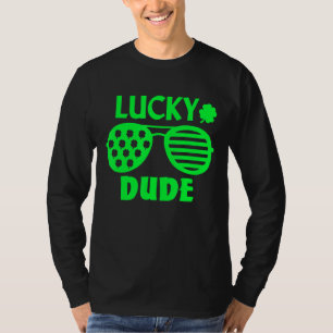 St Patrick's Day Lucky Dude Sunglasses With Shamro T-Shirt