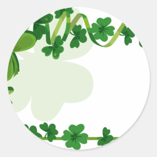 St. Patrick's Day Lucky Four Leaf Clover Shamrocks Classic Round Sticker