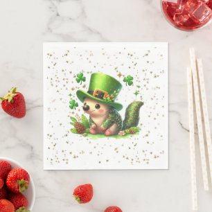 St. Patrick's Day Lucky Hedgehog Napkin