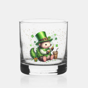 St. Patrick's Day Lucky Hedgehogs Whiskey Glass