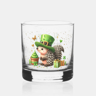 St. Patrick's Day Lucky Hedgehogs Whiskey Glass
