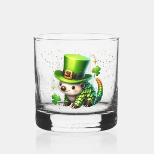 St. Patrick's Day Lucky Hedgehogs Whiskey Glass