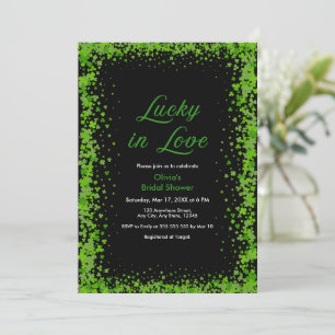 St Patrick's Day Lucky in Love Bridal Shower Invitation