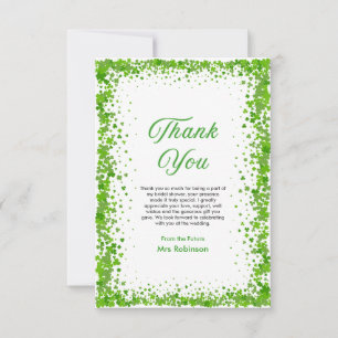 St Patrick's Day Lucky in Love Bridal Shower  Thank You Card
