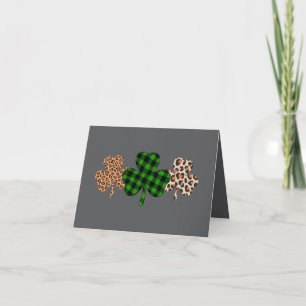 St Patricks Day Lucky Irish Green Plaid Shamrock  Card