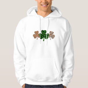 St Patricks Day Lucky Irish Green Plaid Shamrock Hoodie