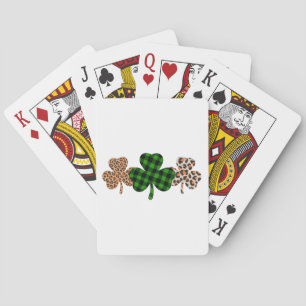 St Patricks Day Lucky Irish Green Plaid Shamrock  Playing Cards