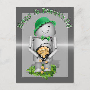 St. Patrick's Day  Lucky Lil' Robo-x9 Postcard