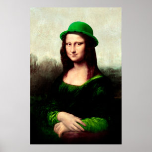 St Patrick's Day - Lucky Mona Lisa Poster