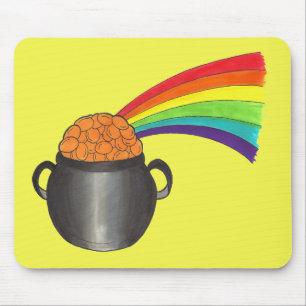 St. Patrick's Day Lucky Pot of Gold Rainbow Irish Mouse Mat