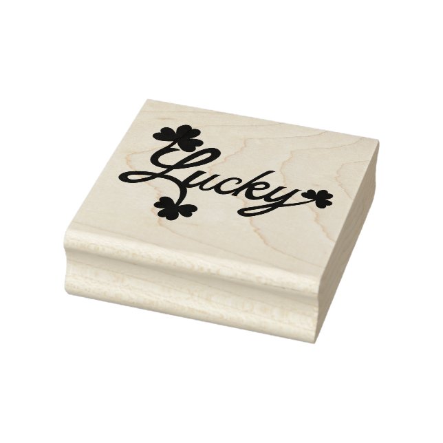 St, Patricks Day Lucky Shamrock Green Clover Leaf Rubber Stamp (Stamp)