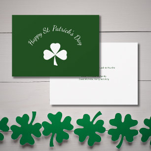 St. Patrick's Day Lucky Shamrock Green Holiday Card