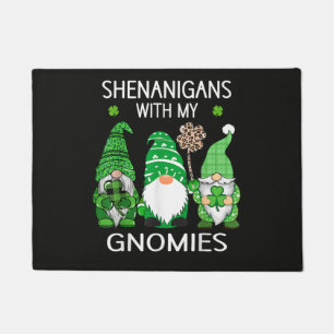 St Patricks Day Lucky Shamrock Leopard Doormat