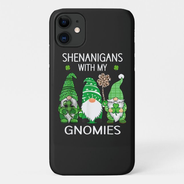 St Patricks Day Lucky Shamrock Leopard Gnomes  Case-Mate iPhone Case (Back)