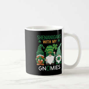 St Patricks Day Lucky Shamrock Leopard Gnomes Iris Coffee Mug