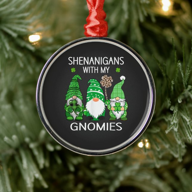 St Patricks Day Lucky Shamrock Leopard Metal Tree Decoration (Tree)