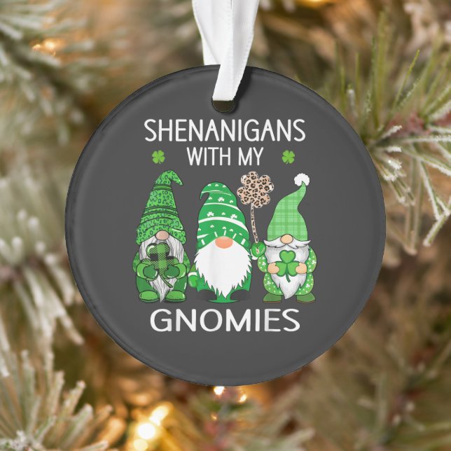St Patricks Day Lucky Shamrock Leopard Ornament (Tree)