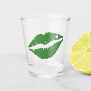 St Patrick's Day Lucky Shamrock Lips Irish Shot Glass