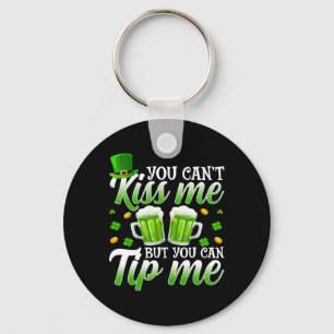 St Patricks Day Lucky Shamrock Waitress Rtender Wa Key Ring