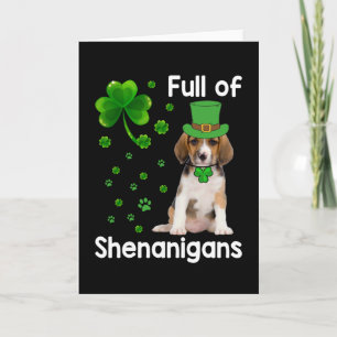 St. Patrick's Day Lucky Shenanigan Beagle Dog Card