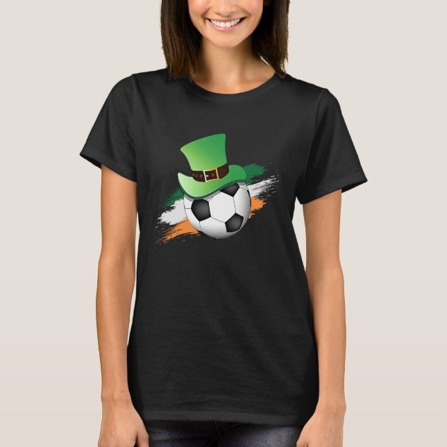 St Patrick's Day Lucky Soccer Ball T-Shirt (Front)