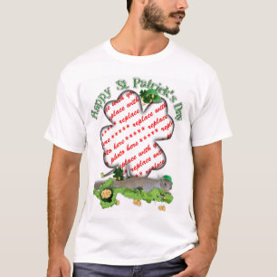 St Patrick's Day Lucky Squirrel Clover Frame T-Shirt