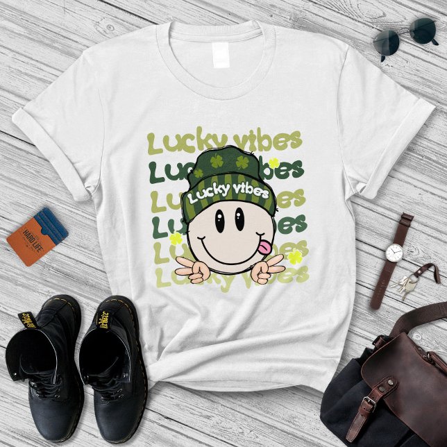 St Patricks Day, Lucky Vibes T-Shirt (Creator Uploaded)