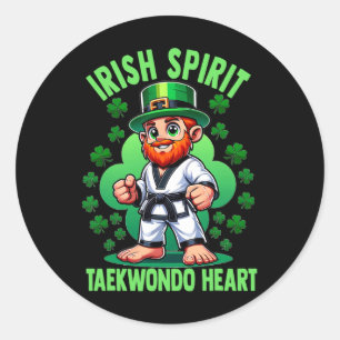 St Patricks Day Martial Arts Irish Spirit Taekwond Classic Round Sticker