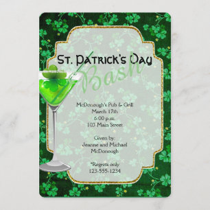 St. Patricks Day Martini Party Invitation