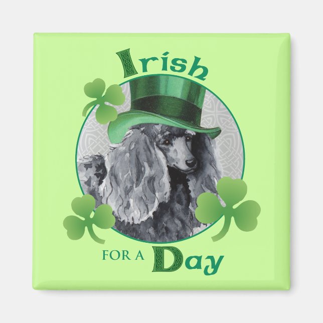 St. Patrick's Day Miniature Poodle Magnet (Front)