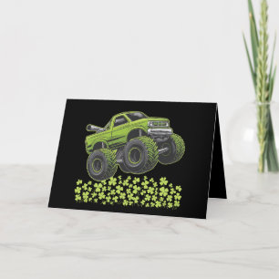St Patrick's Day Monster Truck Lucky Shamrock Thank You Card