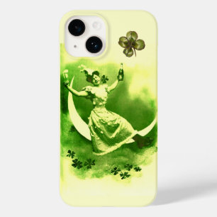 ST PATRICK'S  DAY MOON LADY WITH SHAMROCKS Case-Mate iPhone 14 CASE
