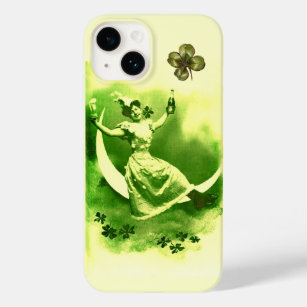 ST PATRICK'S  DAY MOON LADY WITH SHAMROCKS Case-Mate iPhone CASE
