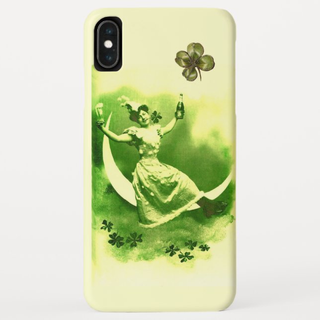 ST PATRICK'S  DAY MOON LADY WITH SHAMROCKS Case-Mate iPhone CASE (Back)