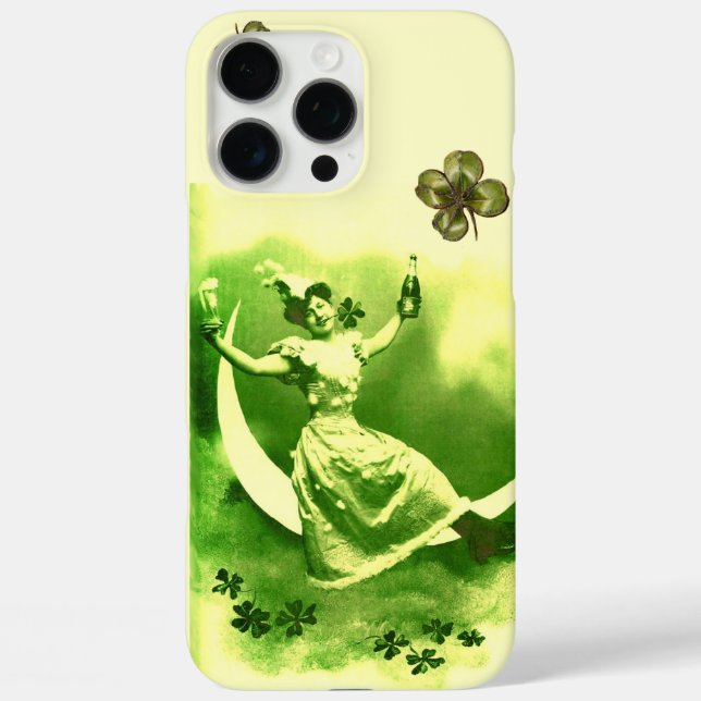 ST PATRICK'S  DAY MOON LADY WITH SHAMROCKS Case-Mate iPhone CASE (Back)