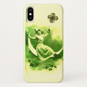 ST PATRICK'S  DAY MOON LADY WITH SHAMROCKS iPhone X CASE