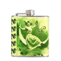 ST PATRICK'S DAY MOON LADY WITH SHAMROCKS Monogram